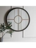 Gallery Direct Compton Round Metal Frame Window Wall Mirror, Gold