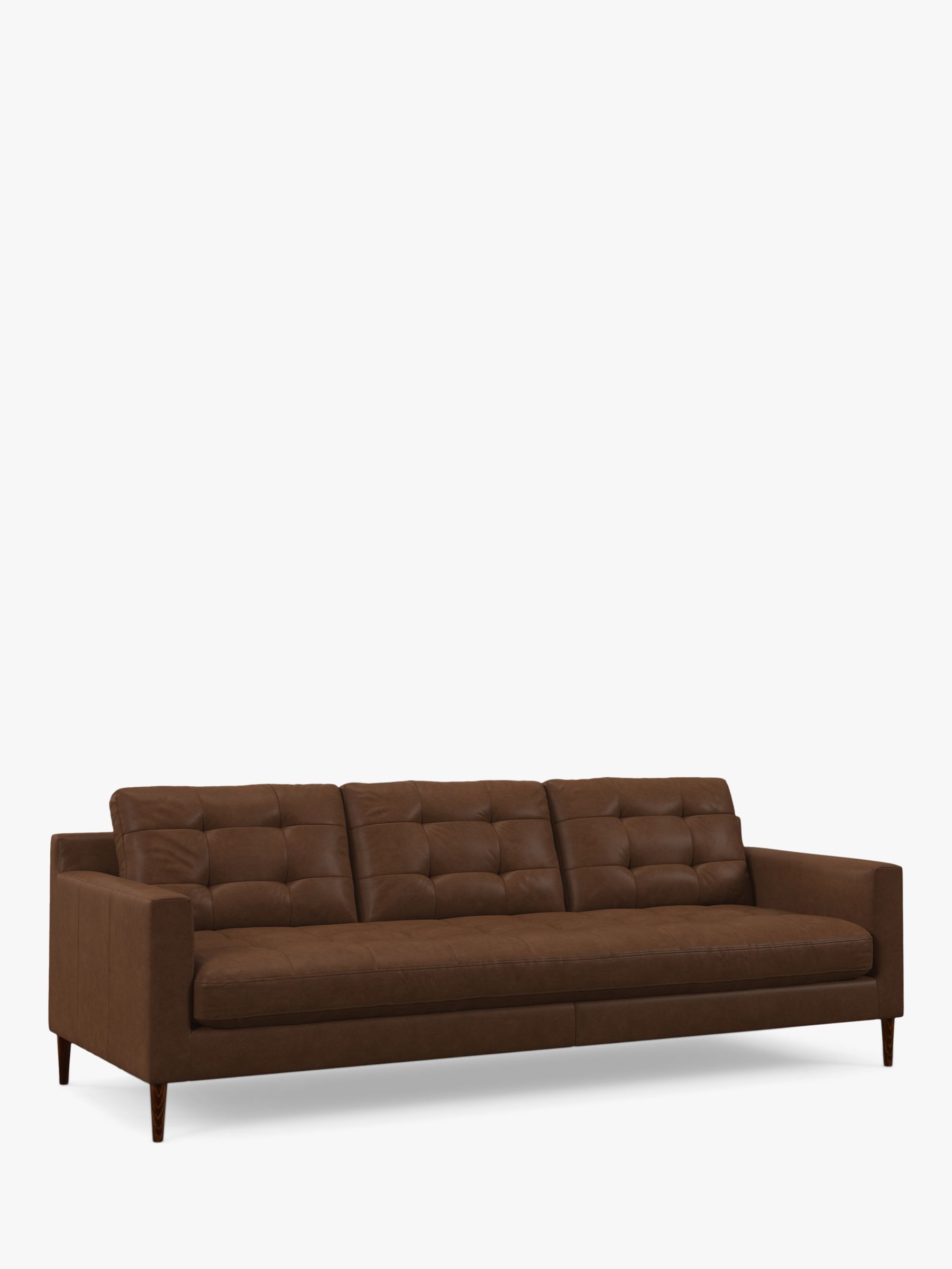 Draper Range, John Lewis Draper II Grand 4 Seater Sofa, Dark Leg, Vintage Toffee Leather