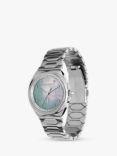 Olivia Burton Women's Multifunction Honeycomb Link Strap Watch, Silver