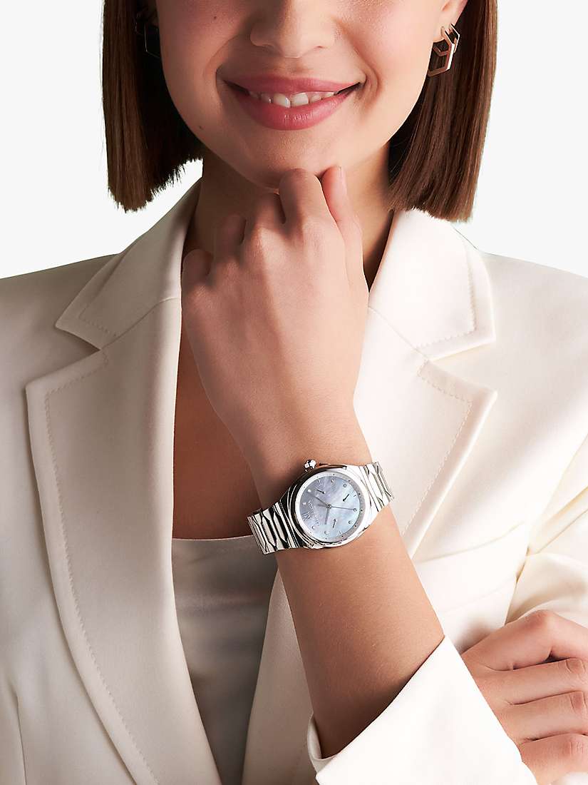 Buy Olivia Burton Women's Multifunction Honeycomb Link Strap Watch, Silver Online at johnlewis.com