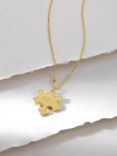Wanderlust + Co Puzzle Piece Pendant Necklace, Gold