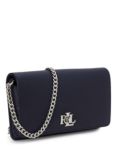 Lauren Ralph Lauren Pebbled Leather Flapover Crossbody Bag, Refined Navy