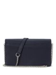 Lauren Ralph Lauren Pebbled Leather Flapover Crossbody Bag, Refined Navy