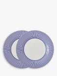 Spode Steccato Narrow Stripe Earthenware Dinner Plate, Set of 2, 28cm, Blue/White