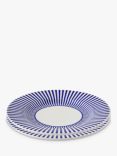 Spode Steccato Narrow Stripe Earthenware Salad Plate, Set of 2, 22cm, Blue/White