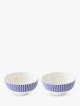 Spode Steccato Narrow Stripe Earthenware Bowl, Set of 2, 16.3cm, Blue/White