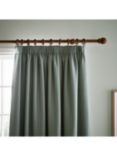 Laura Ashley Stephanie Pair Blackout Lined Pencil Pleat Curtains, Fern