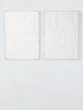 John Lewis 'Modernist' Framed Hand Painted 3D Canvas, Set of 2, 100 x 60cm, White