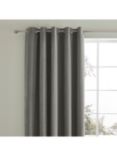 Laura Ashley Abbott Pair Lined Eyelet Curtains, Steel