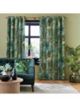 Graham & Brown New Eden Pair Lined Eyelet Curtains, Emerald