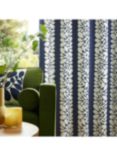 Orla Kiely Sycamore Stripe Pair Lined Eyelet Curtains, Space Blue
