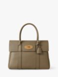 Mulberry Bayswater Classic Grain Leather Handbag, Linen Green