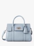 Mulberry Bayswater Small Classic Grain Leather Satchel, Poplin Blue