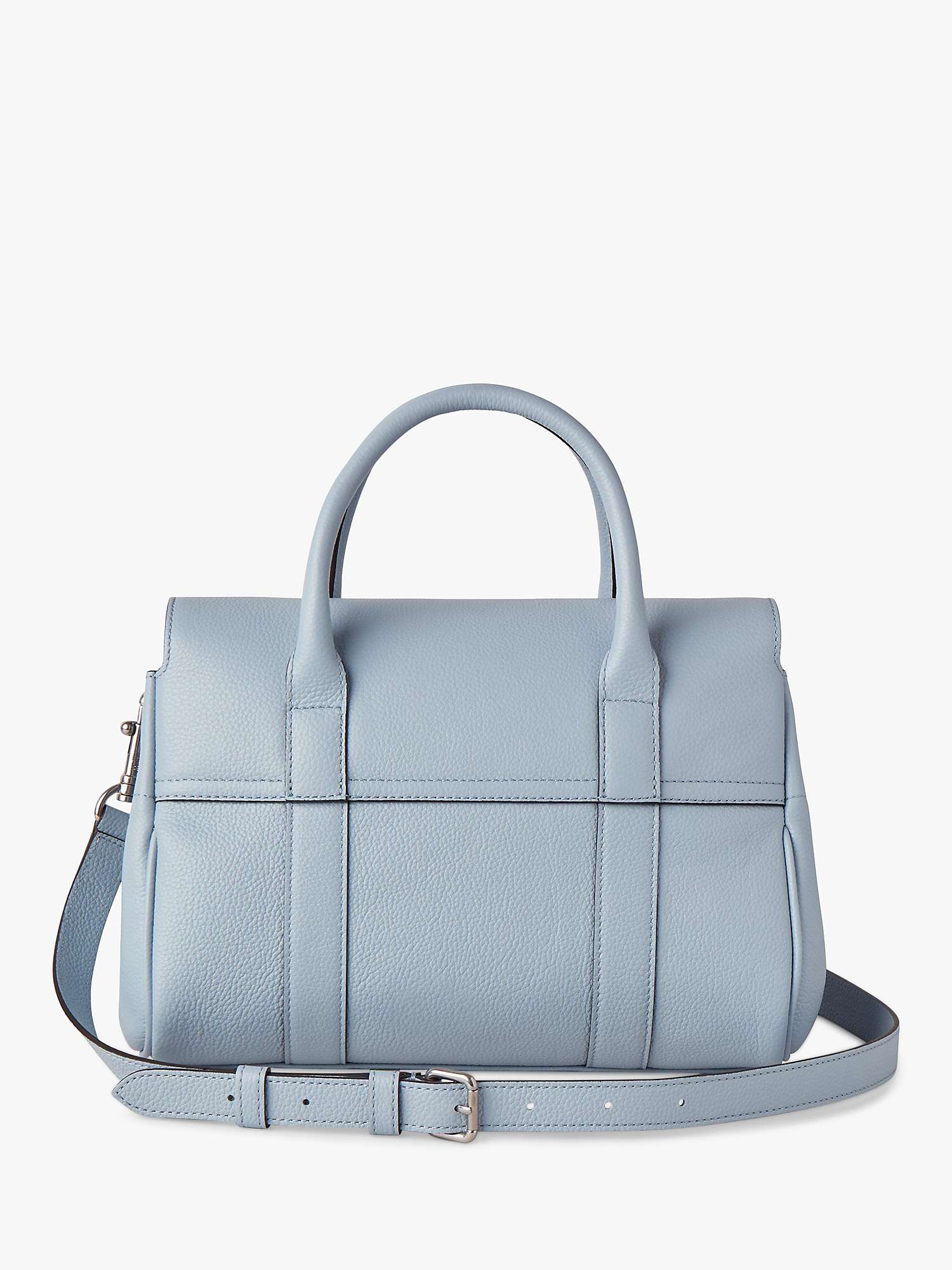 Buy Mulberry Bayswater Small Classic Grain Leather Satchel, Poplin Blue Online at johnlewis.com