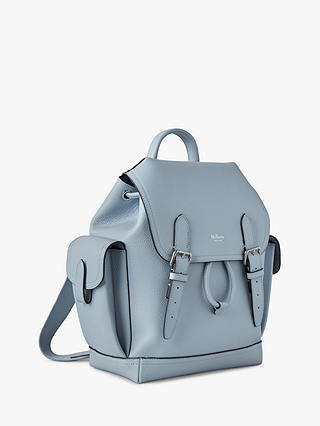 Mulberry Mini Heritage Small Classic Grain Leather Backpack, Poplin Blue