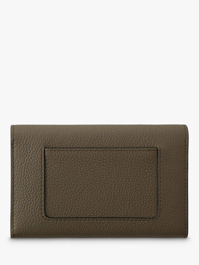 Mulberry Small Classic Grain Leather Medium Darley Wallet, Linen Green