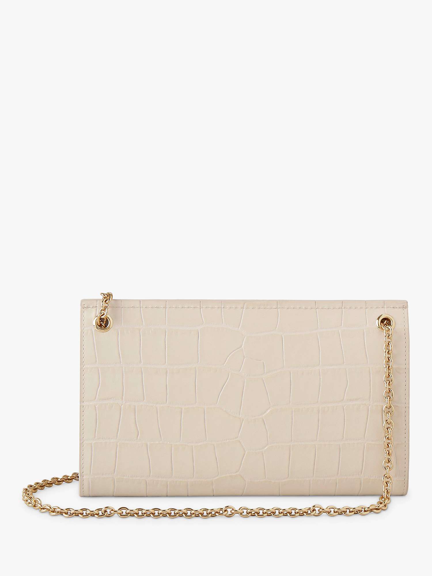 Buy Mulberry Amberley Shiny Croc Effect Leather Clutch Bag, Eggshell Online at johnlewis.com