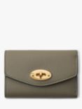 Mulberry Darley Small Classic Grain Leather Folded Multi-Card Wallet, Linen Green