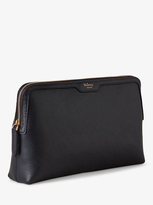 Mulberry Classic Grain Leather Medium Cosmetic Pouch, Black