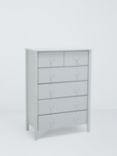 John Lewis Spindle Tall 6 Drawer Chest, Grey, Seconds