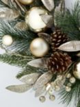 John Lewis Leaf and Bauble Wreath, Champagne, Dia.50cm