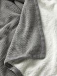 John Lewis Knitted Sherpa Fleece Throw, Dove Grey