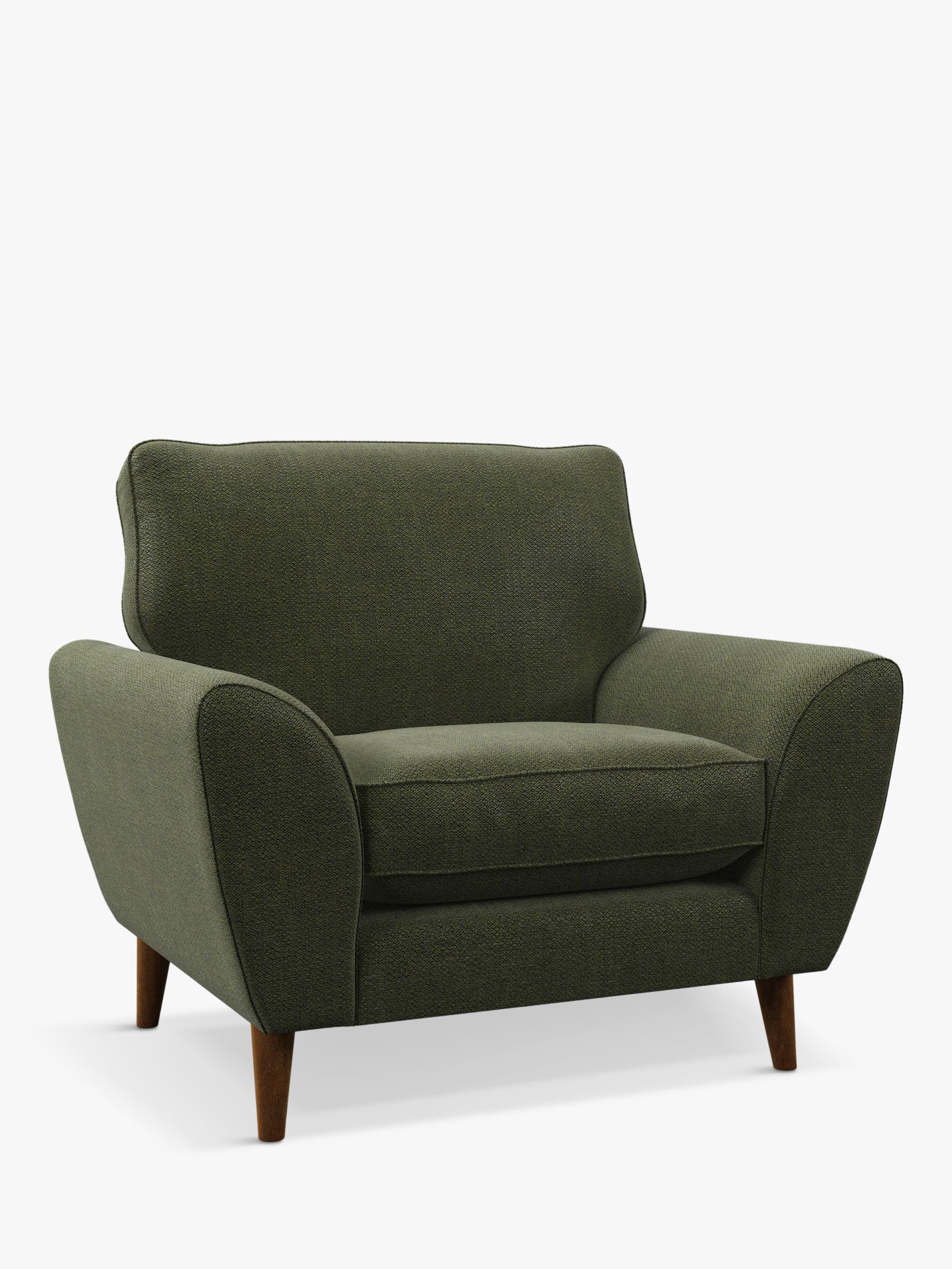 AMBLESIDE Range, John Lewis Ambleside Armchair, Dark Leg, Textured Weave Green