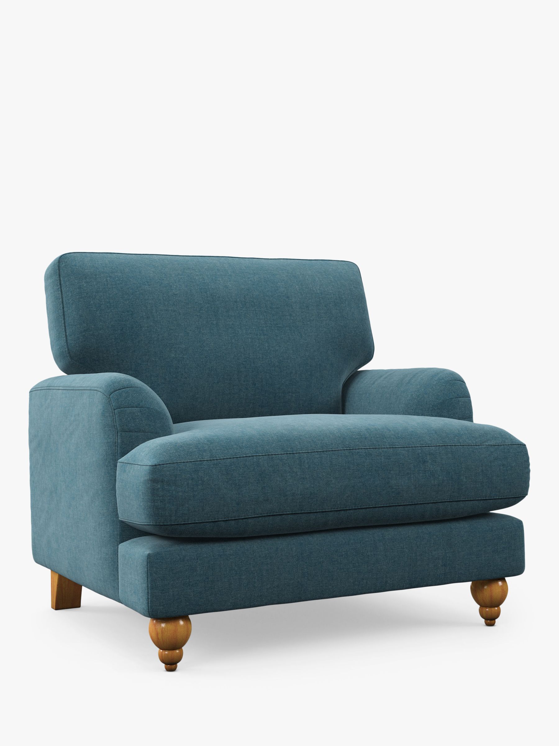 Clover Range, John Lewis Clover Armchair, Light Leg, Chunky Chenille Teal