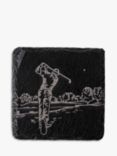 Selbrae House Golf Square Slate Coaster, Natural