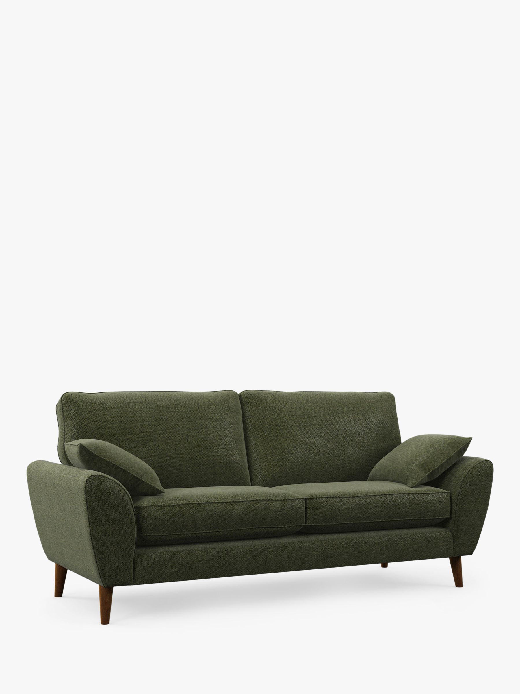 AMBLESIDE Range, John Lewis Ambleside Large 3 Seater Sofa, Dark Leg, Textured Weave Green