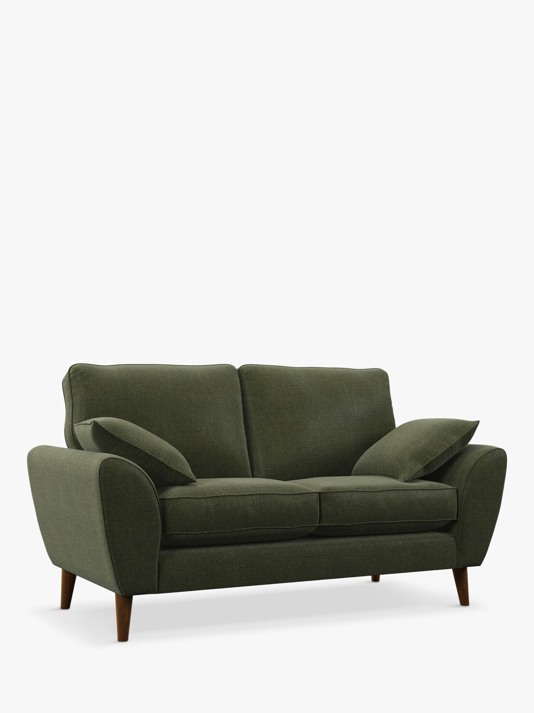 AMBLESIDE Range, John Lewis Ambleside Small 2 Seater Sofa, Dark Leg, Textured Weave Green