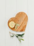 Selbrae House Olive Wood Heart Serve Board, 21cm, Natural