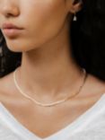 Monica Vinader Mini Pearl Necklace, White/Gold