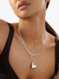 Monica Vinader Heart Locket Chain Necklace, Silver