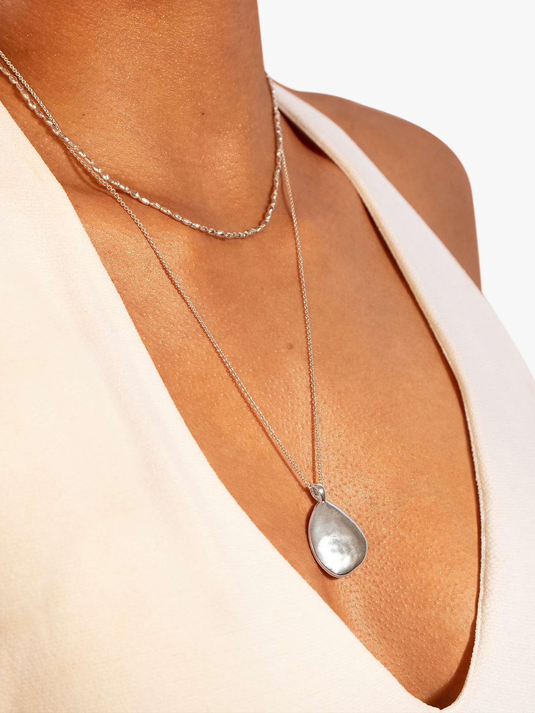 Buy Monica Vinader Deia Locket Necklace, Silver Online at johnlewis.com