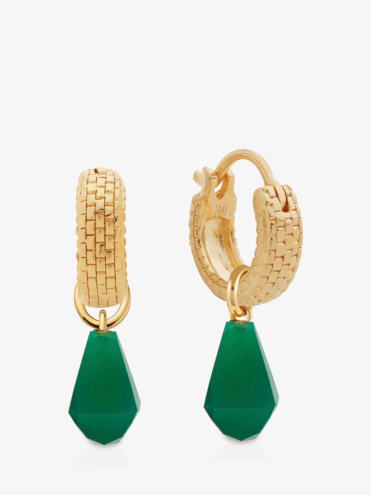 Buy Monica Vinader Gemstone Huggie Earrings, Gold Online at johnlewis.com