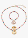 Stych Kids' Shell Locket Necklace & Bracelet Set, Multi