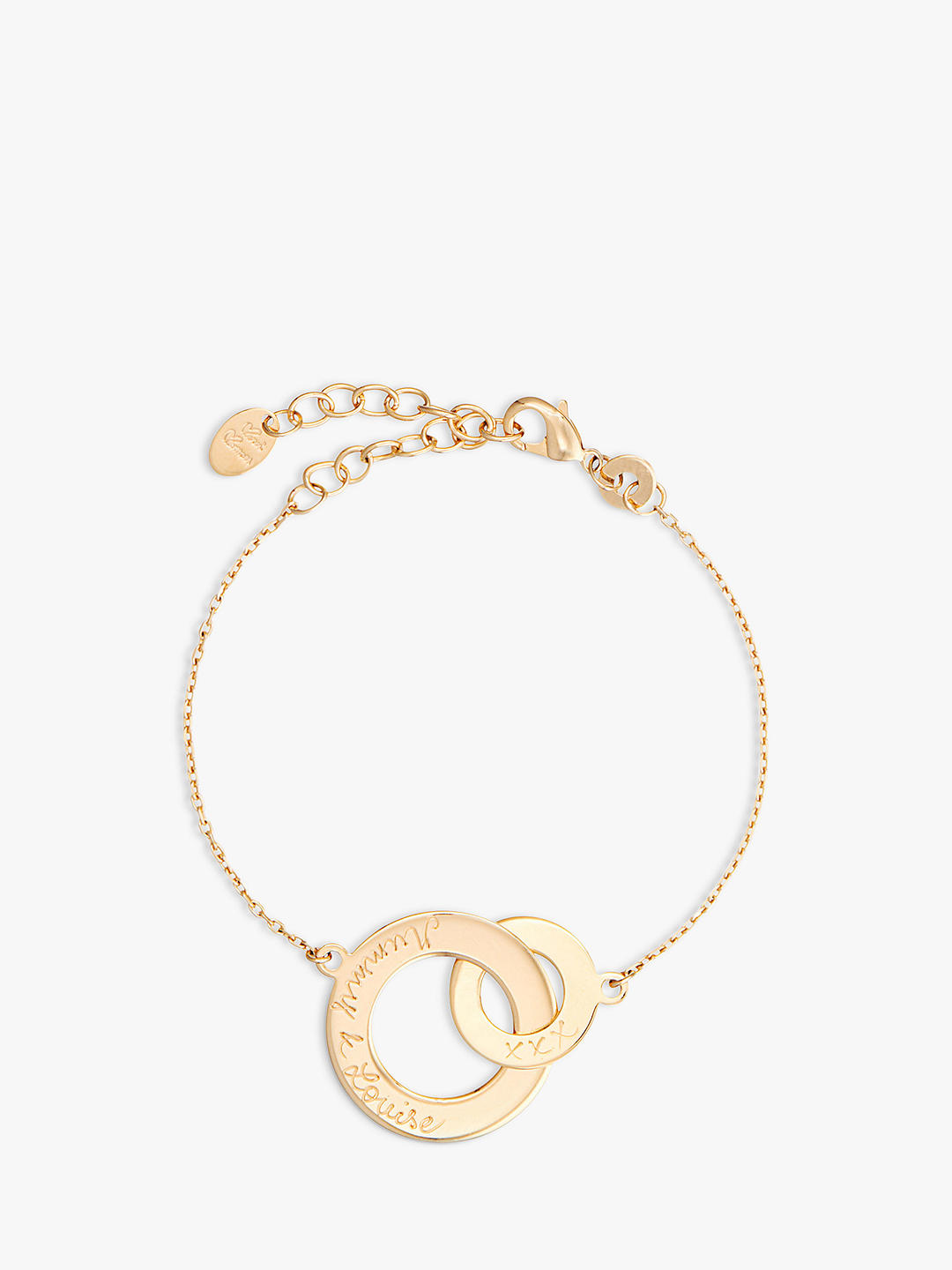 Merci Maman Personalised Intertwined Chain Bracelet, Gold