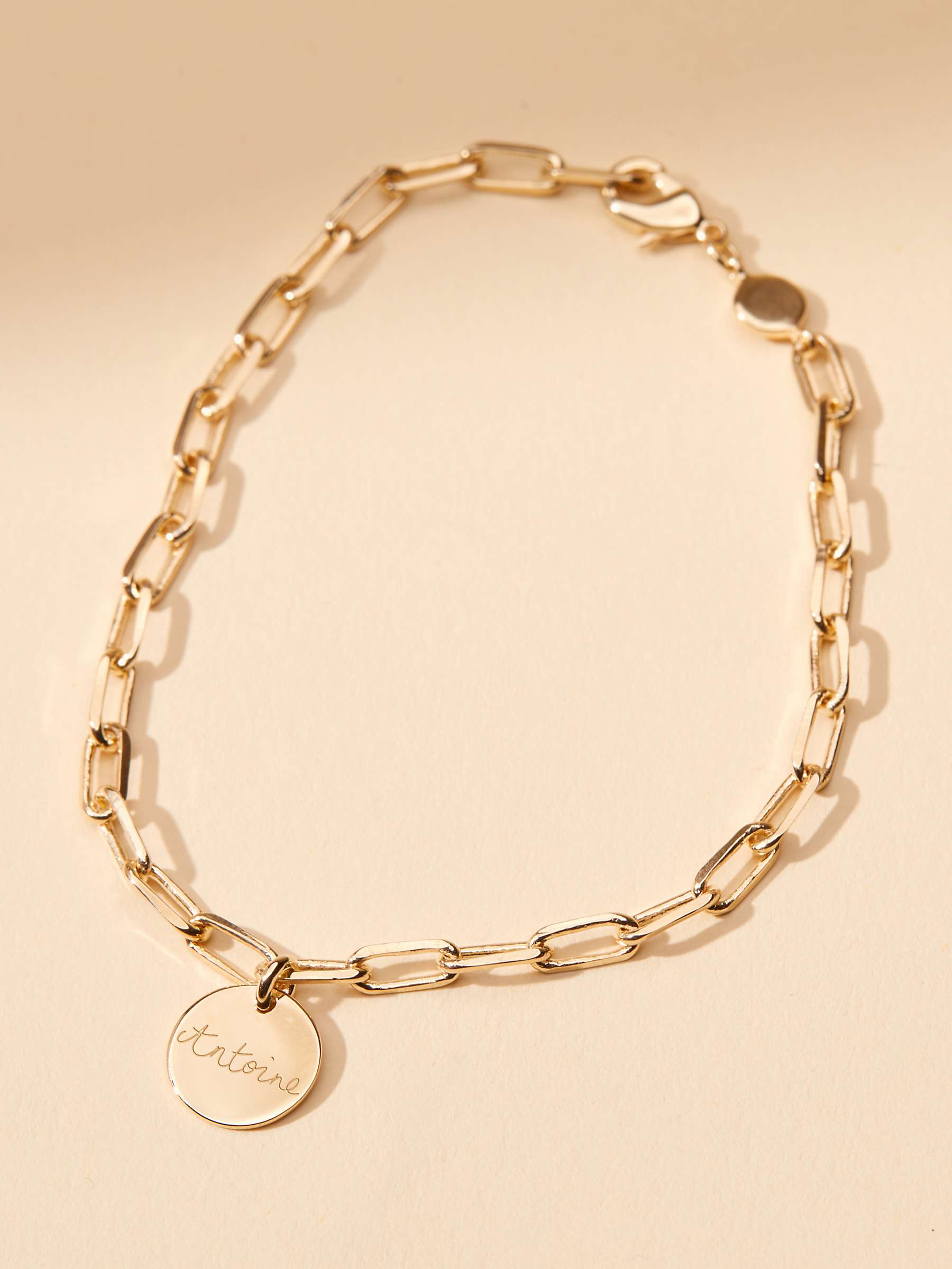 Buy Merci Maman Personalised Dainty Love Links Charm Bracelet Online at johnlewis.com