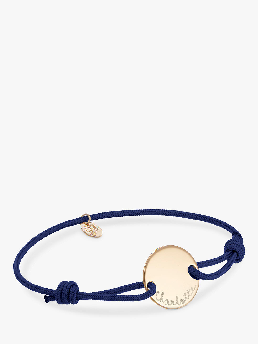 Merci Maman Personalised Pastille Braided Bracelet, Blue/Gold