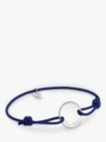 Merci Maman Personalised Pastille Braided Bracelet, Blue/Silver