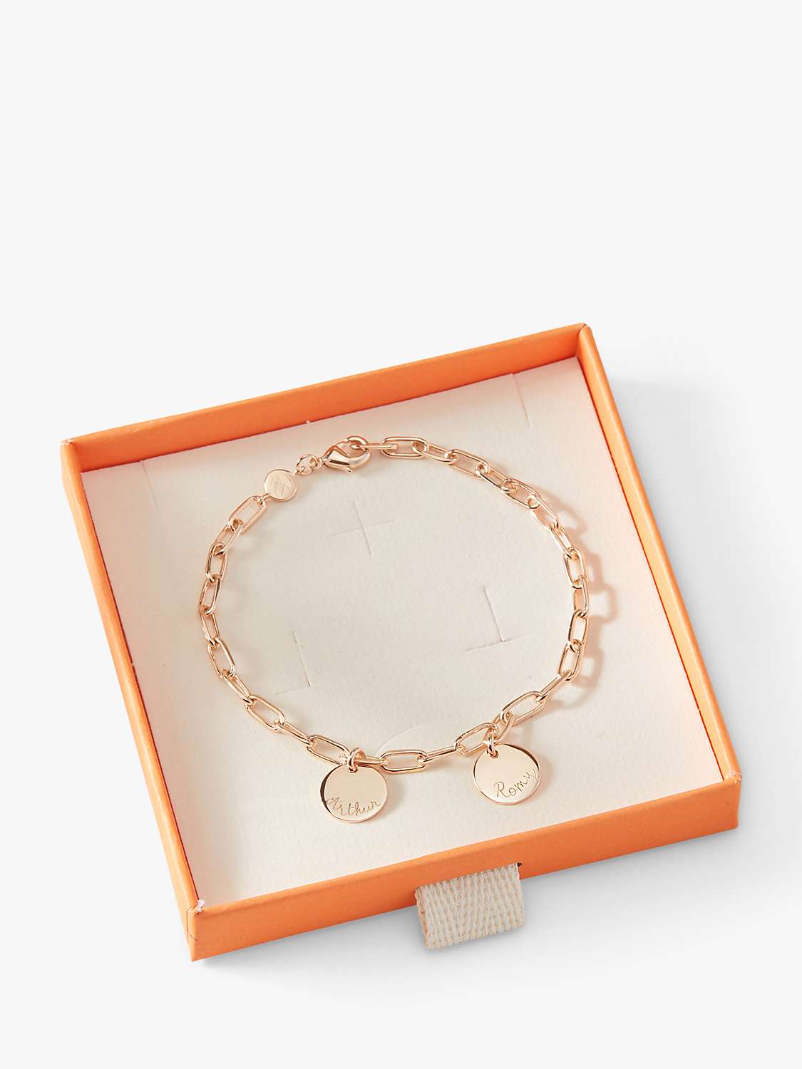 Buy Merci Maman Personalised Dainty Love Links 2 Charm Bracelet Online at johnlewis.com