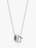 Merci Maman Personalised Unity Name Double Pendant Necklace, Silver