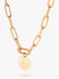 Merci Maman Personalised Love Links Necklace, Gold