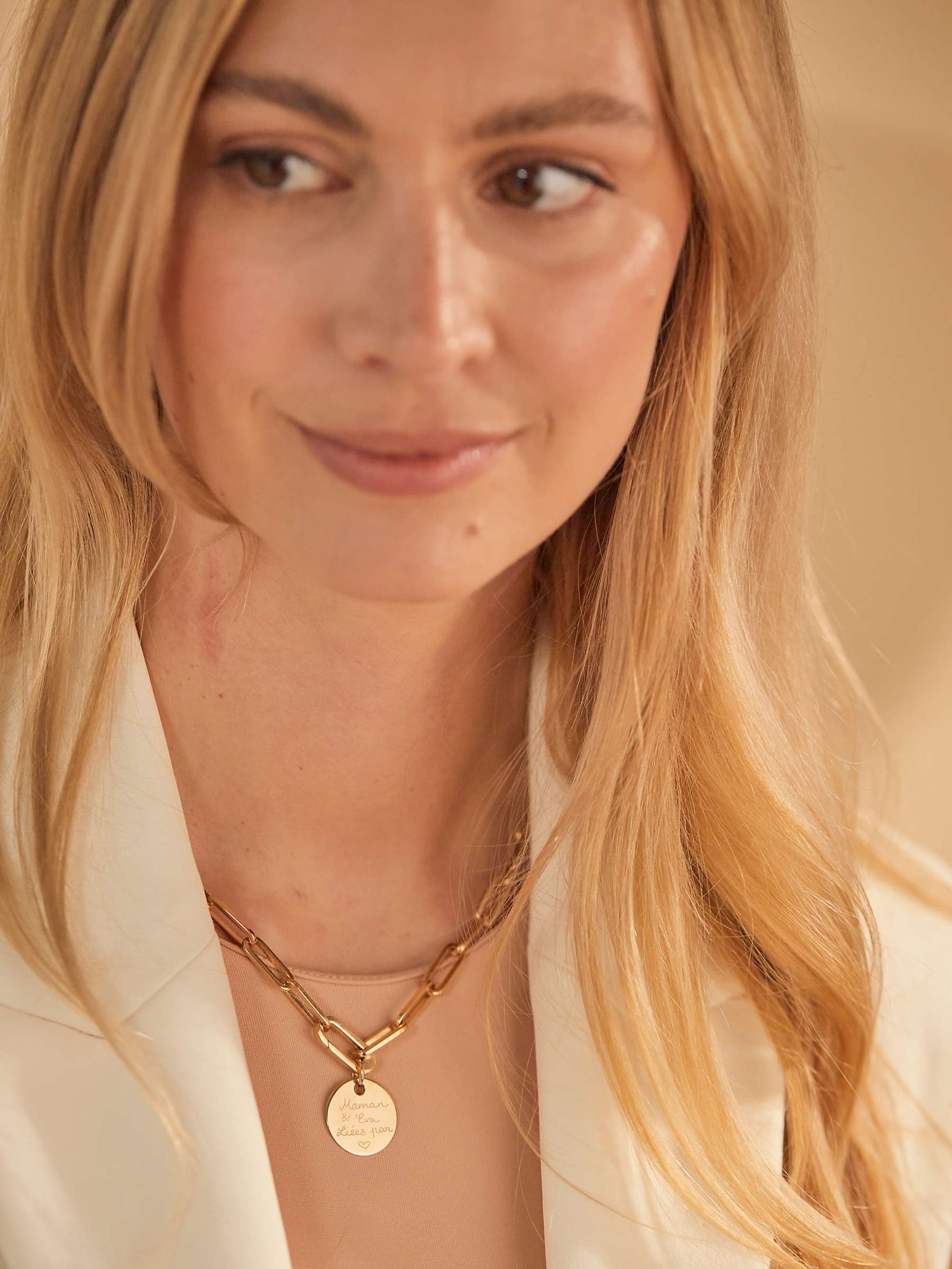 Buy Merci Maman Personalised Love Links Necklace, Gold Online at johnlewis.com