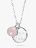 Merci Maman Personalised Rose Chalcedony Gemstone Necklace