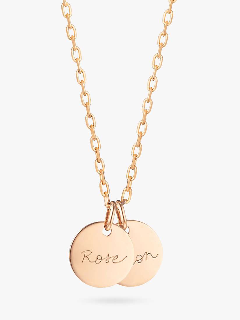 Buy Merci Maman Personalised Name 2 Disc Charm Pendant Necklace Online at johnlewis.com