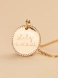 Merci Maman Personalised Beaded Disc Necklace, Gold