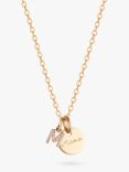 Merci Maman Personalised Mini Crystal Alphabet Pendant Necklace, Gold