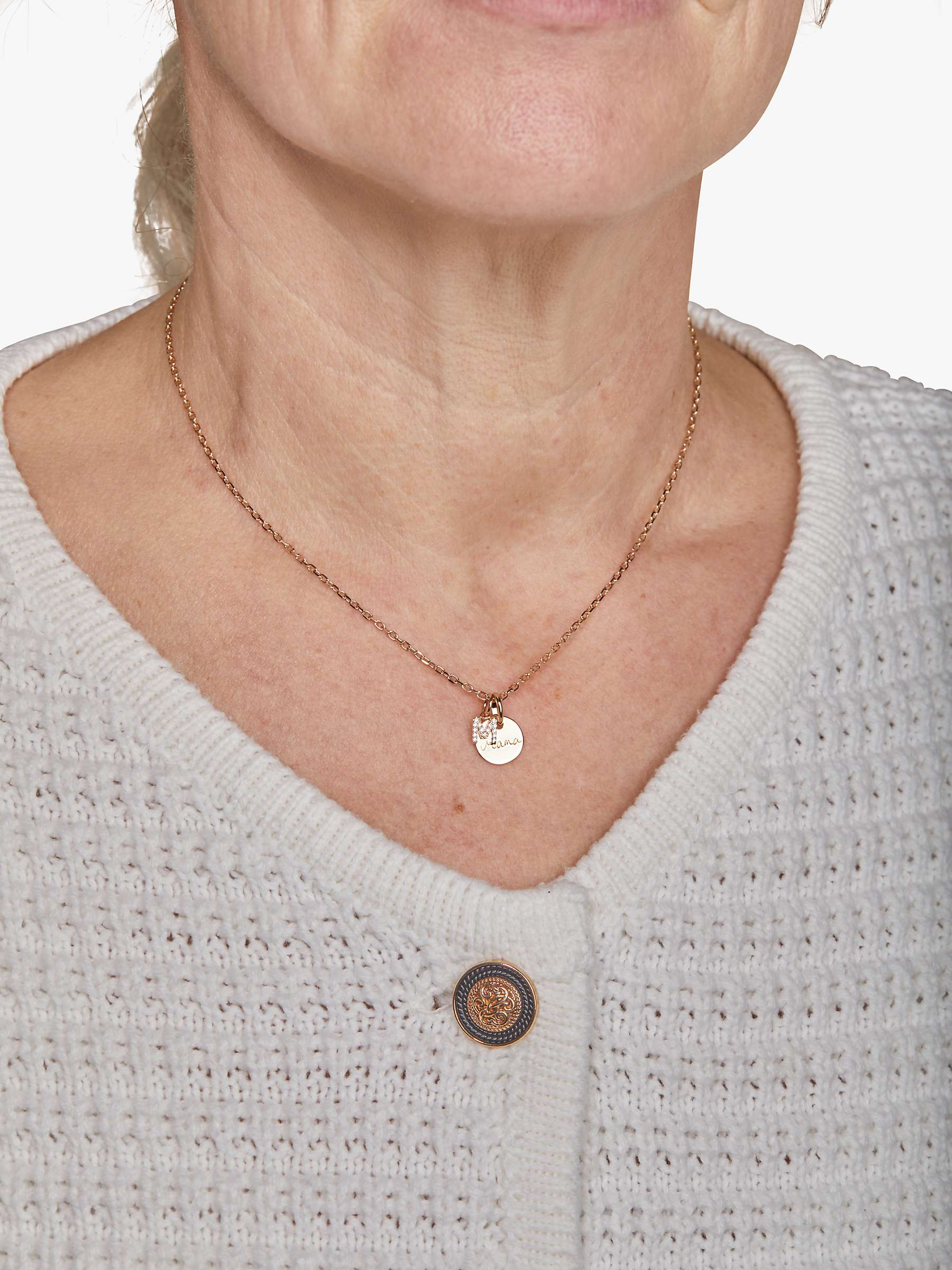 Buy Merci Maman Personalised Mini Crystal Alphabet Pendant Necklace, Gold Online at johnlewis.com